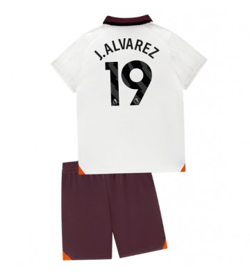 Manchester City Julian Alvarez #19 Vieras Pelipaita Lasten 2023-24 Lyhyet Hihat (+ Lyhyet housut)